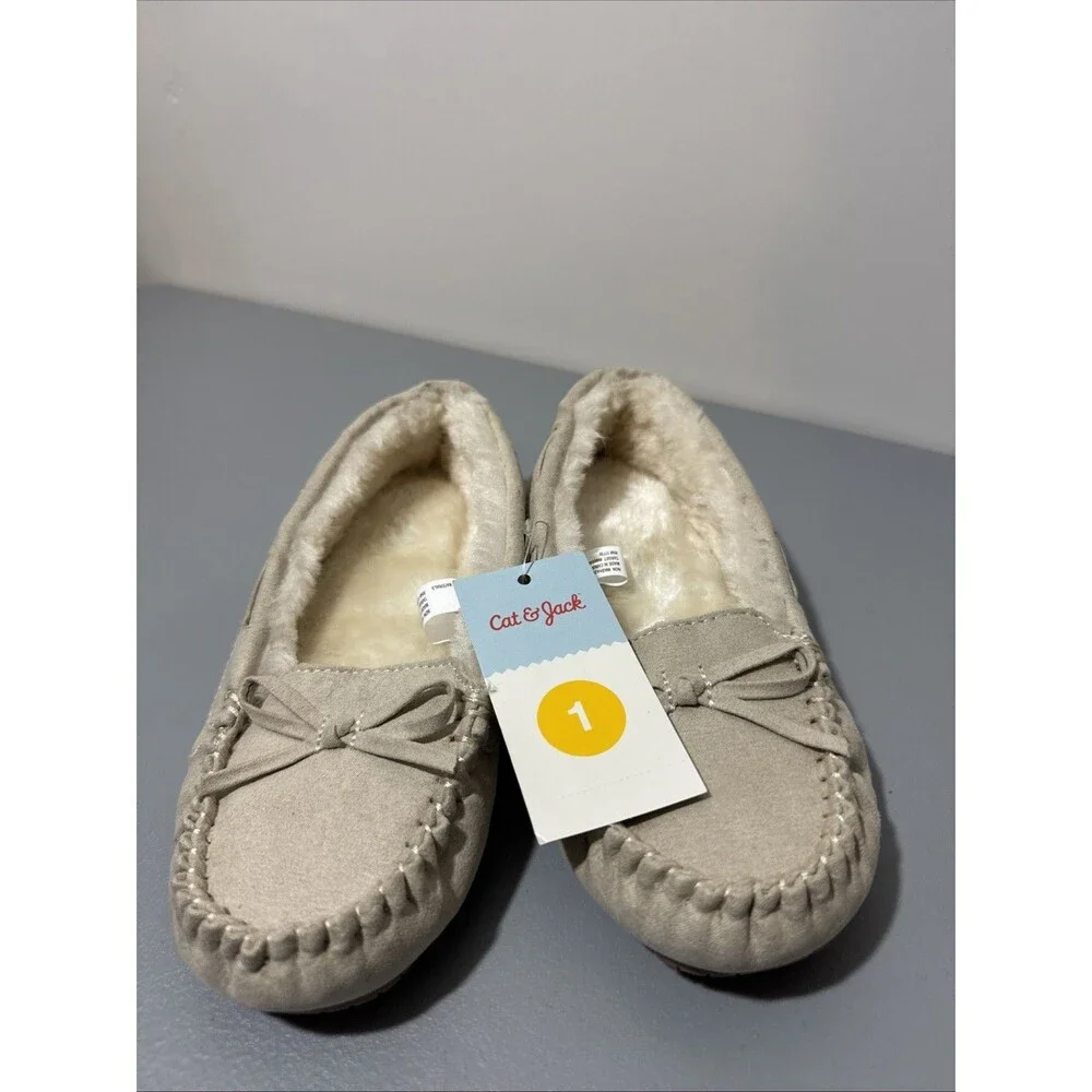 Cat & Jack Youth Girl's Shoes Slippers Slip On White SIze 1